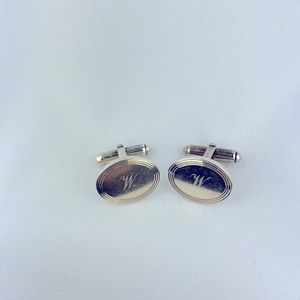 Tiffany & Co. 925 Sterling Cuff Links Engraved “W” Monogram